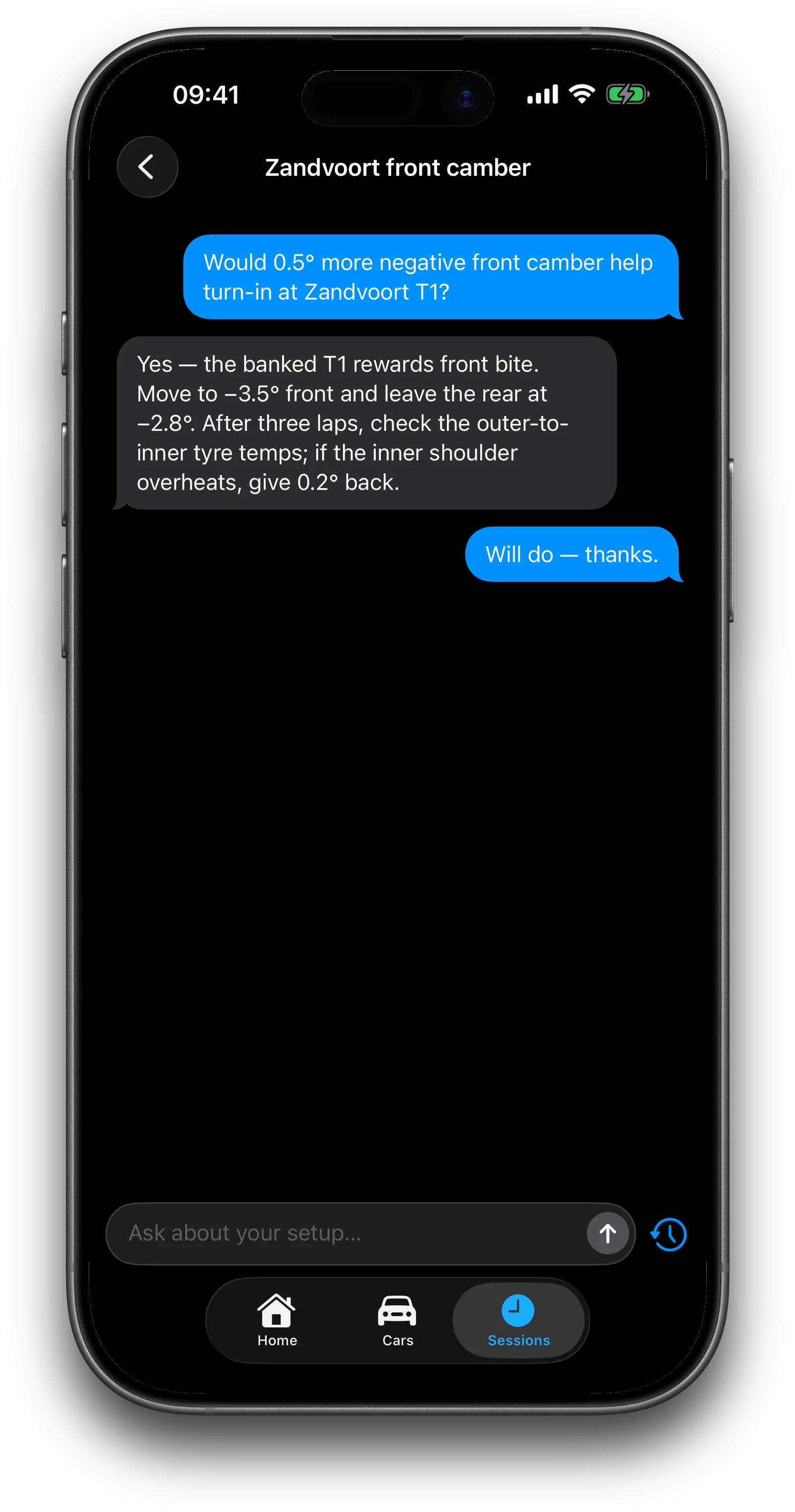 Ask an Engineer chat on iPhone